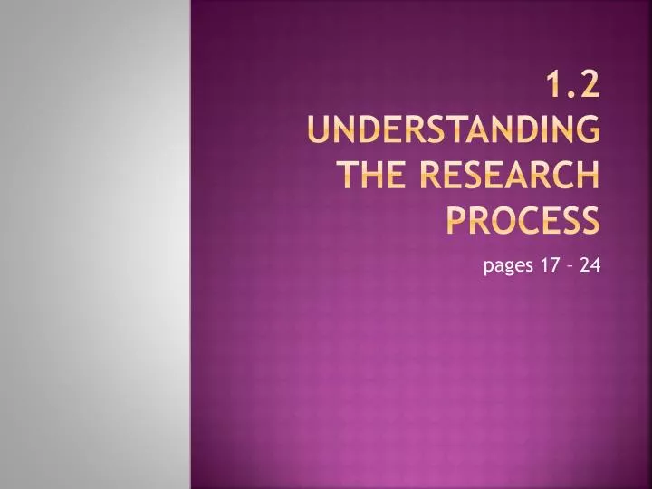 1 2 understanding the research process