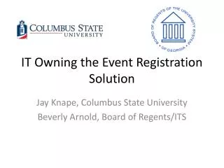 IT Owning the Event Registration Solution