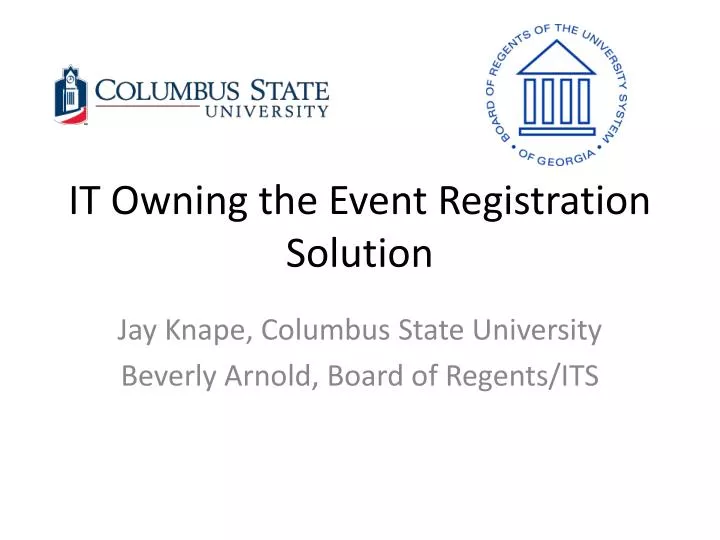 it owning the event registration solution