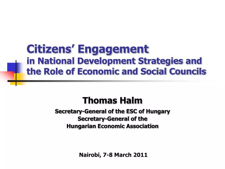 citizens engagement in national development strategies and the role of economic and social councils