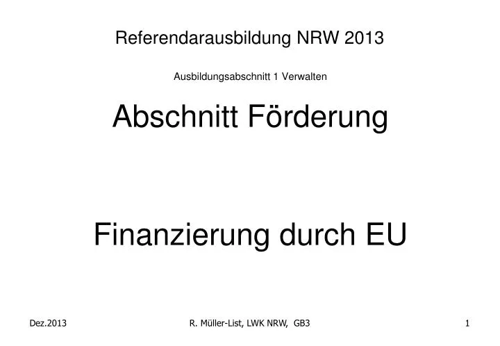 referendarausbildung nrw 2013