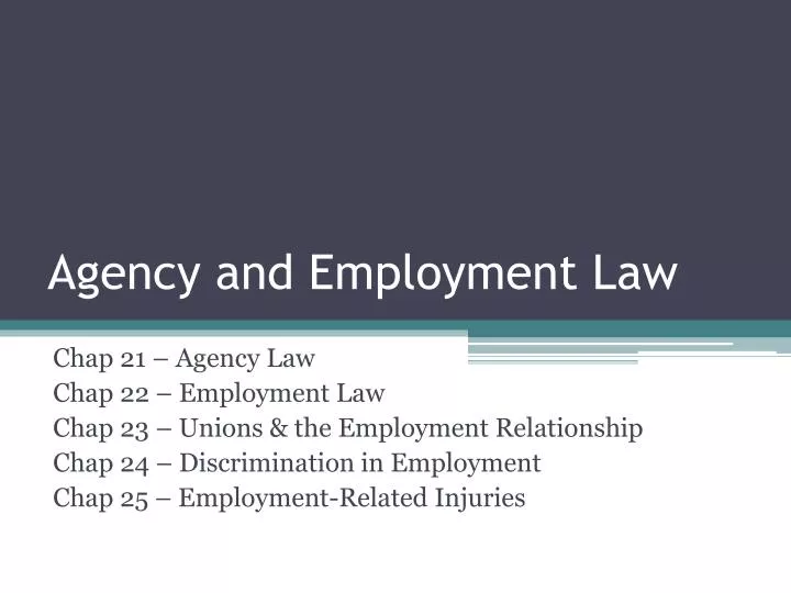 agency and employment law