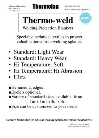 Thermo-weld Welding Protection Blankets