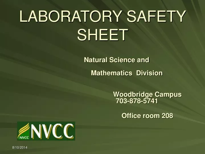 laboratory safety sheet