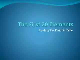 the first 20 elements