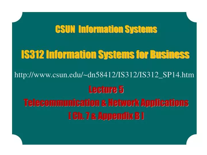 is312 information systems for business