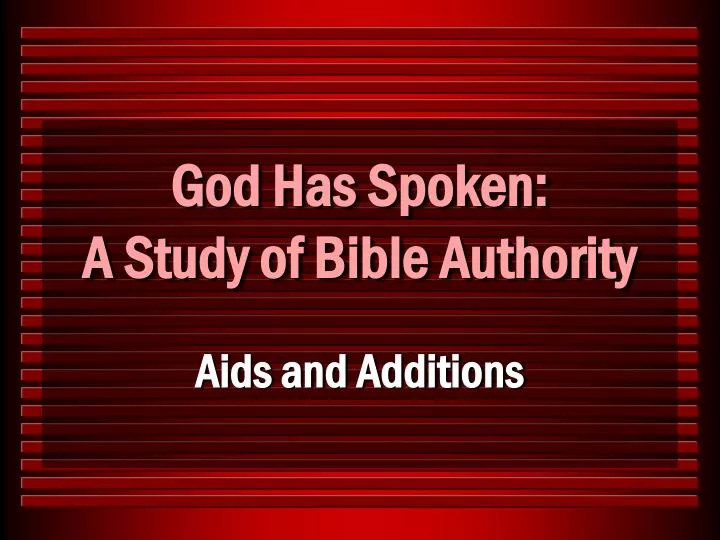 god has spoken a study of bible authority