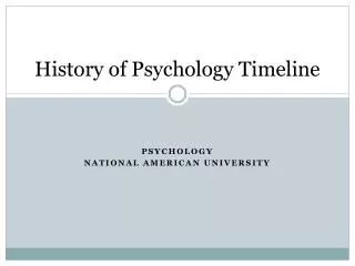 History of Psychology Timeline