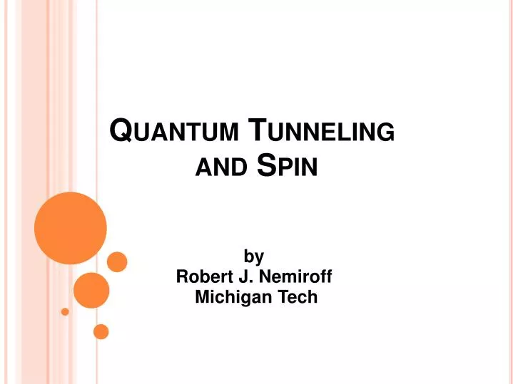 quantum tunneling and spin