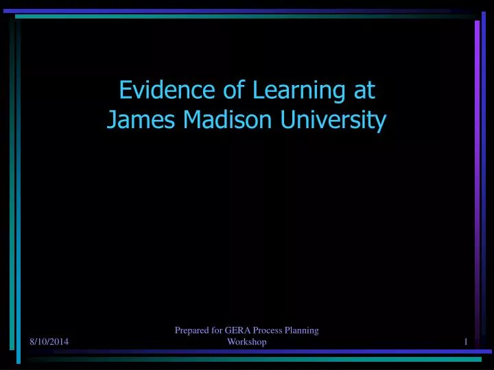 evidence of learning at james madison university