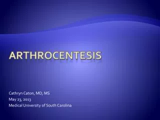 Arthrocentesis