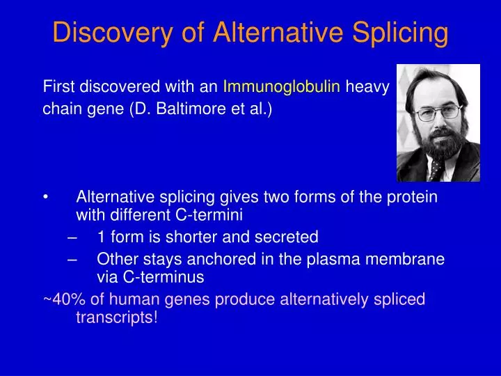 discovery of alternative splicing
