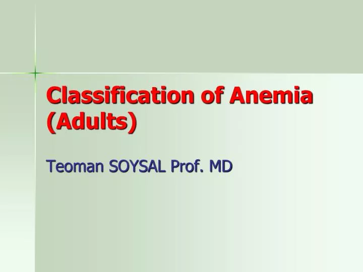 classification of anemia adults