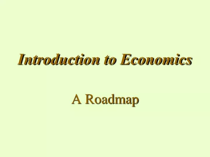 introduction to economics