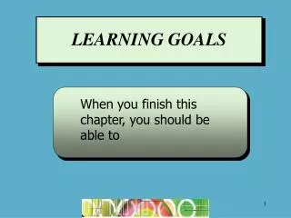 LEARNING GOALS