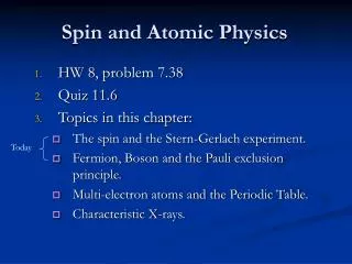Spin and Atomic Physics