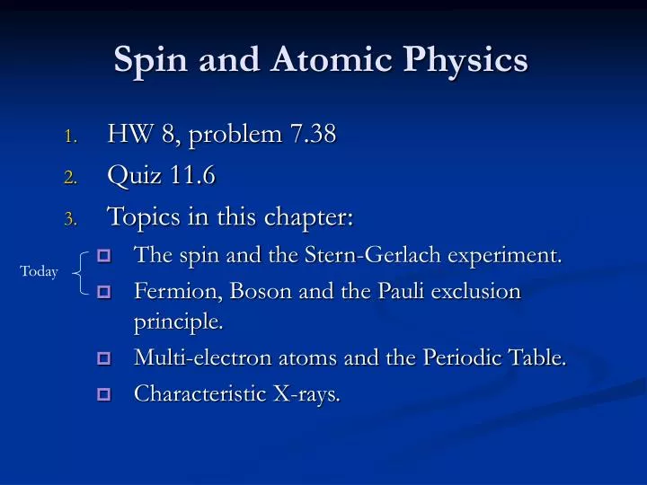 spin and atomic physics