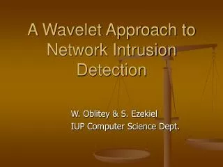 A Wavelet Approach to Network Intrusion Detection
