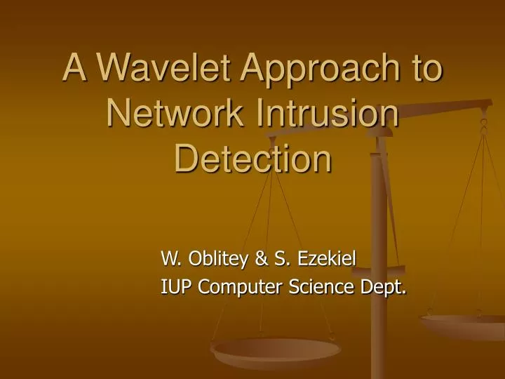 a wavelet approach to network intrusion detection
