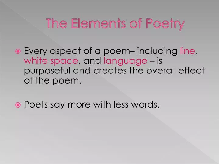 the elements of poetry