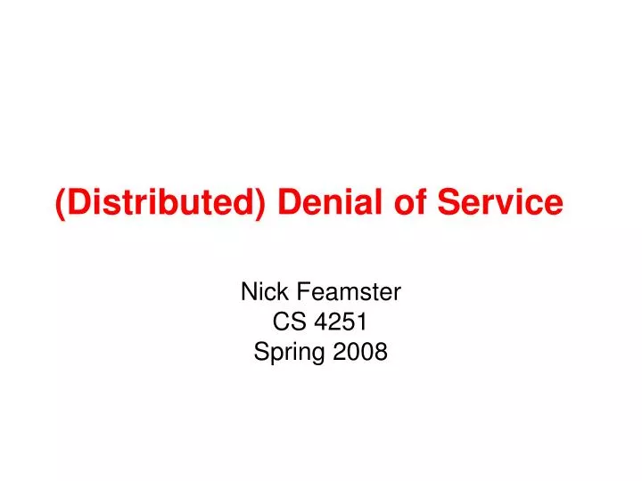 distributed denial of service