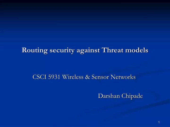 routing security against threat models