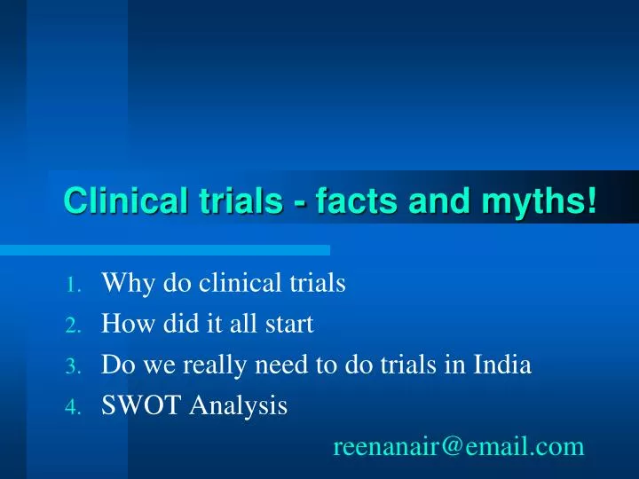clinical trials facts and myths