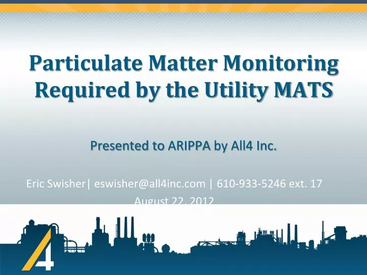 particulate matter monitoring required by the utility mats