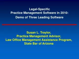 Legal-Specific Practice Management Software in 2010: Demo of Three Leading Software