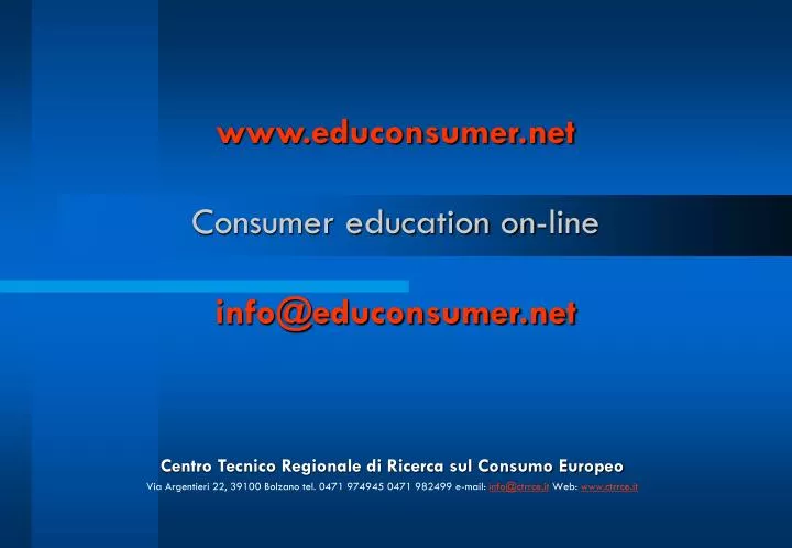 www educonsumer net consumer education on line info@educonsumer net