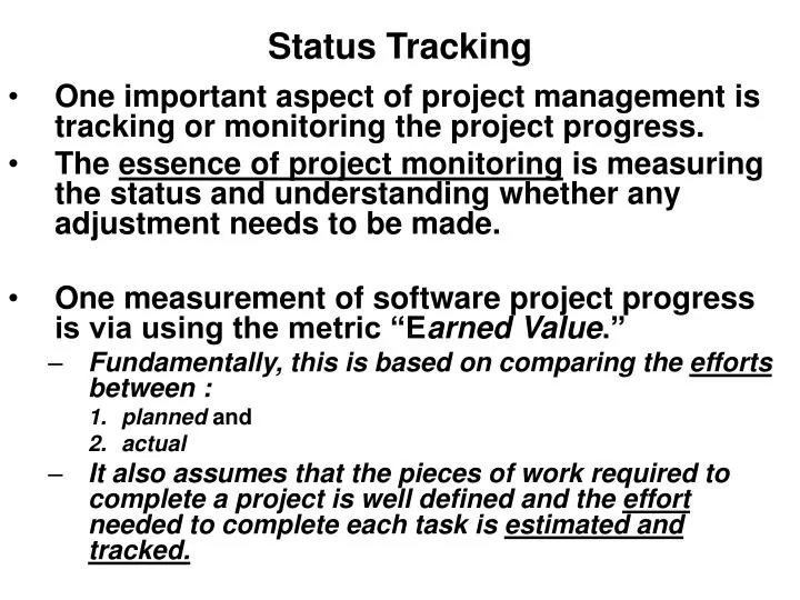 status tracking