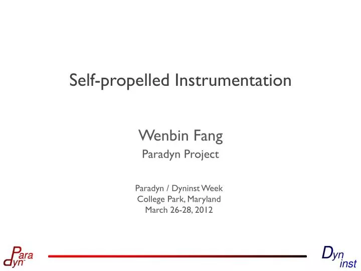 self propelled instrumentation