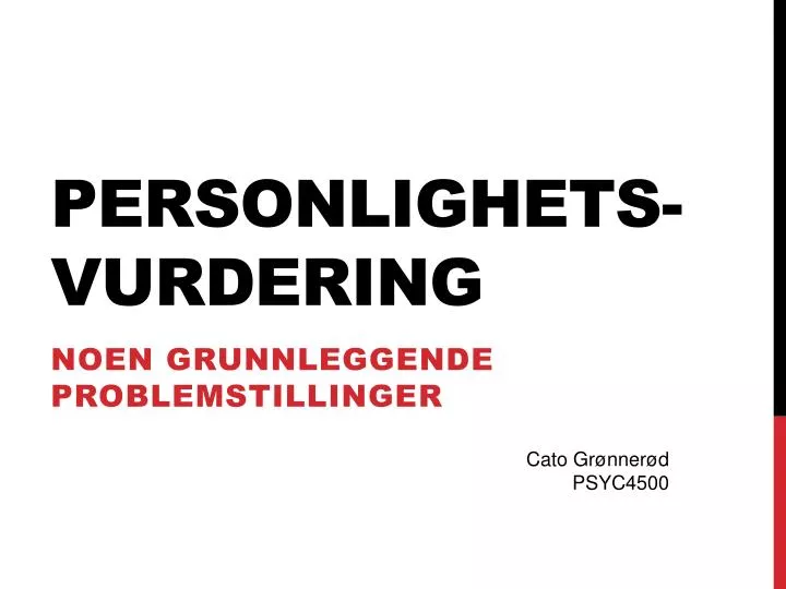 personlighets vurdering