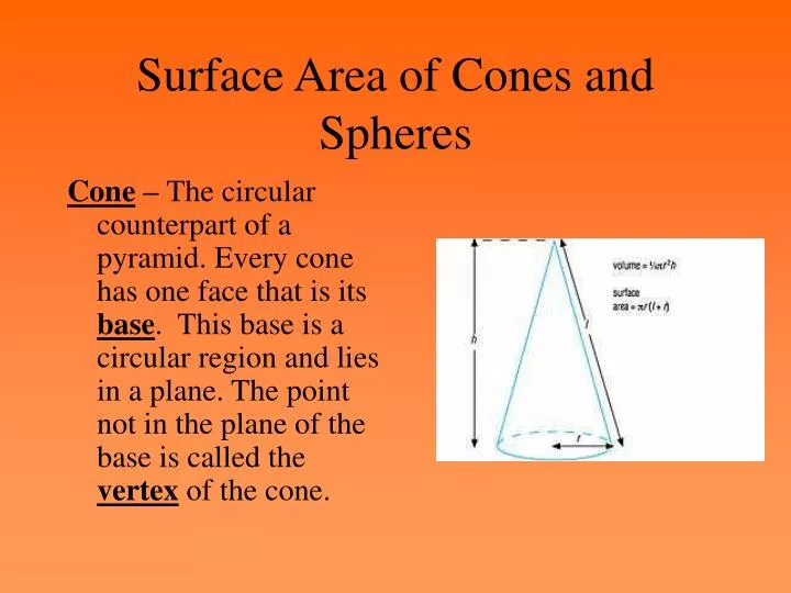 surface area of cones and spheres