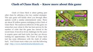 Clash of Clans Hack – Know more about this game