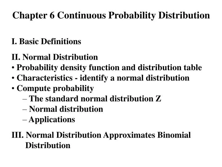 chapter 6 continuous probability distribution