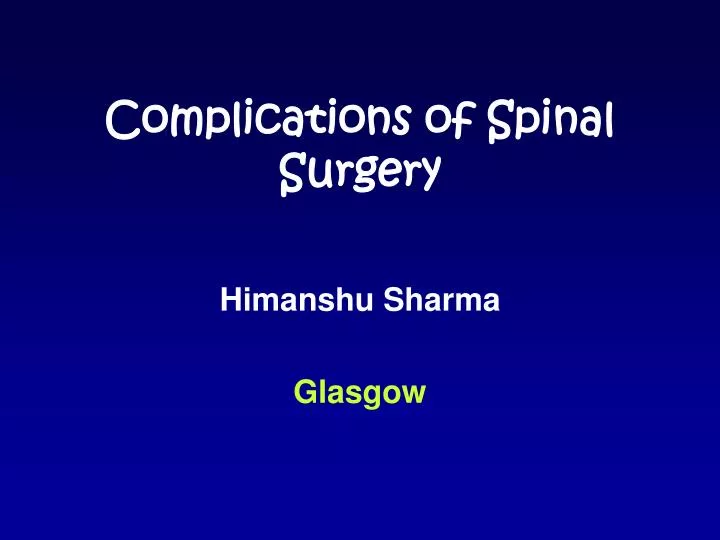 complications of spinal surgery