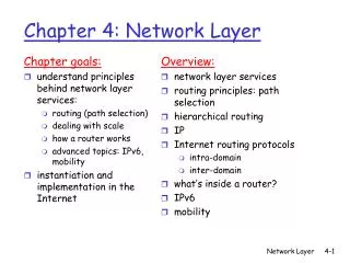 Chapter 4: Network Layer