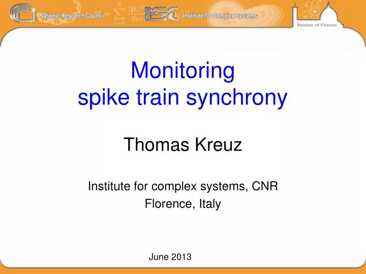 thomas kreuz institute for complex systems cnr florence italy
