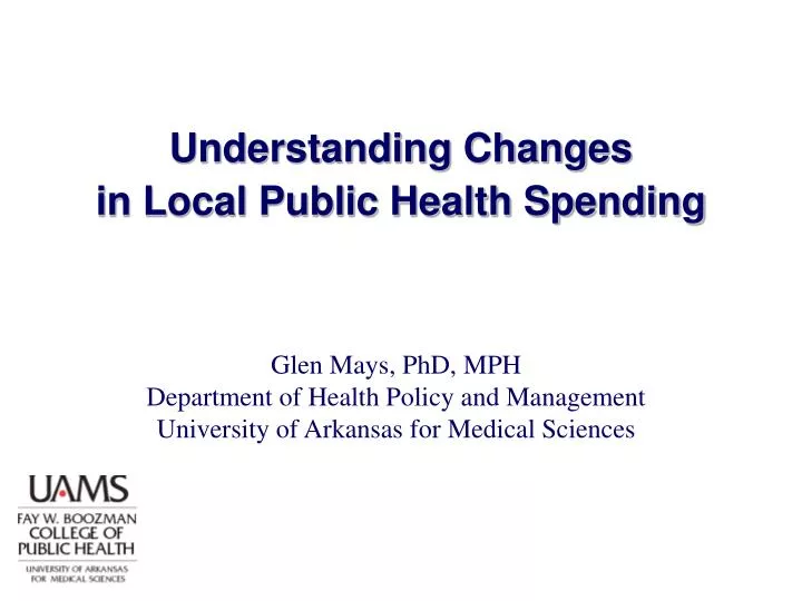 understanding changes in local public health spending