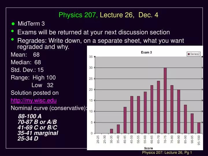 physics 207 lecture 26 dec 4