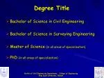 Degree Title - slide 1