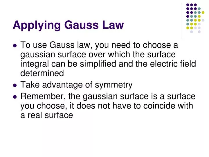 applying gauss law