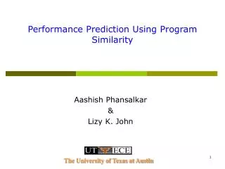 Aashish Phansalkar &amp; Lizy K. John