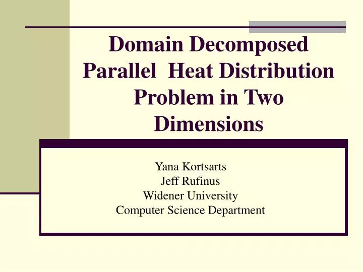 domain decomposed parallel heat distribution problem in two dimensions