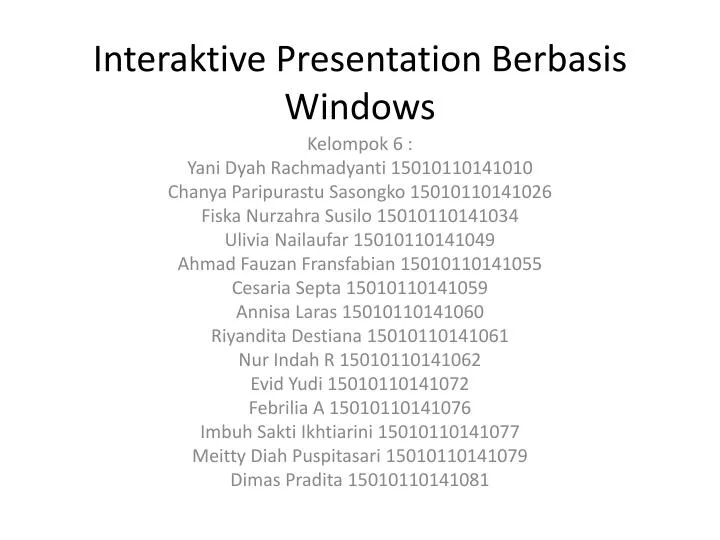 interaktive presentation berbasis windows