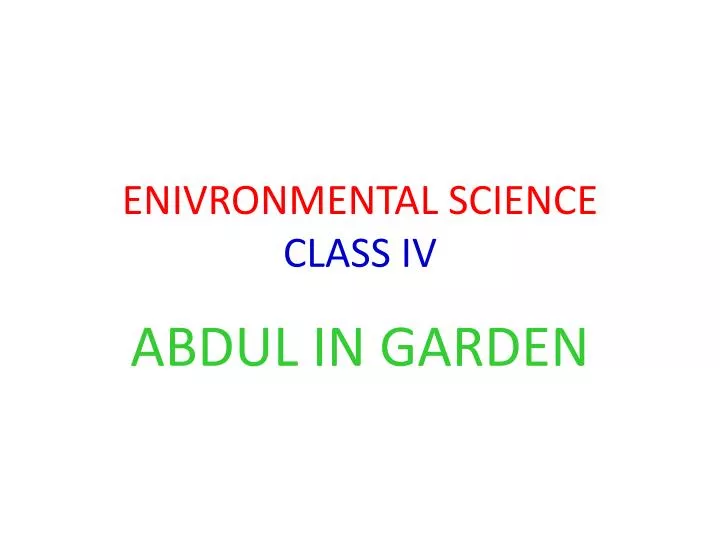 enivronmental science class iv