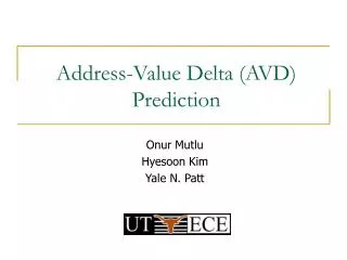 Address-Value Delta (AVD) Prediction