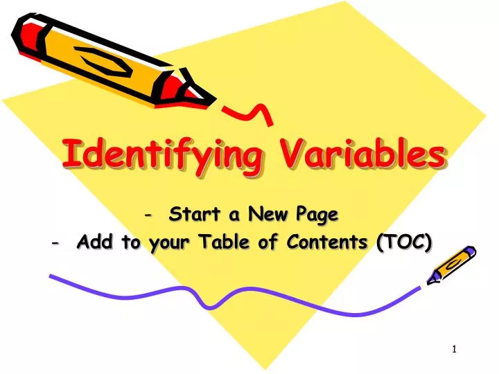 identifying variables