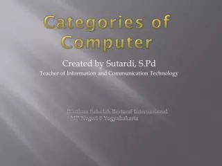 Categories of Computer